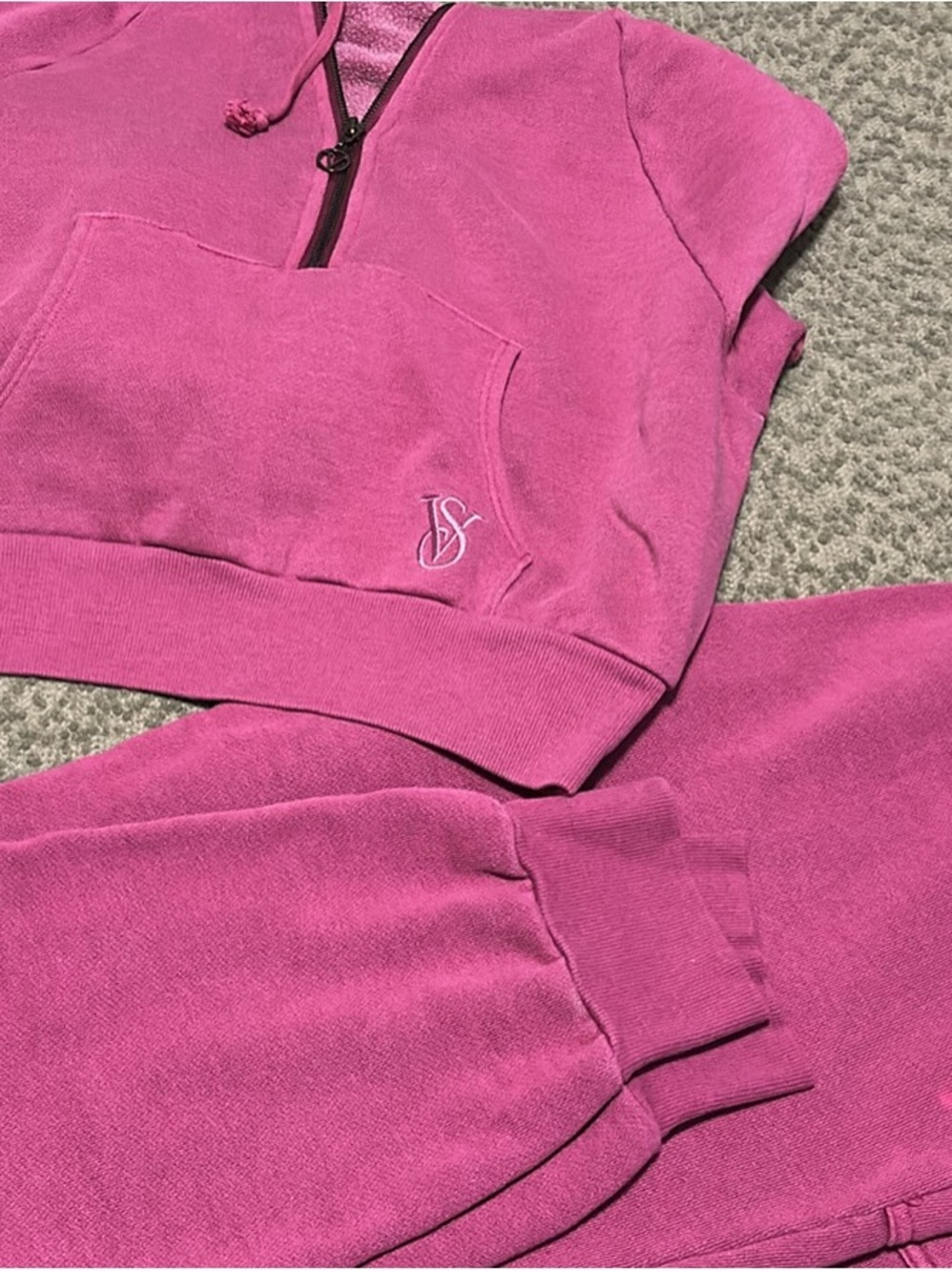 Victoria's Secret Pink Bright Fuchsia Jogger Set - Pink